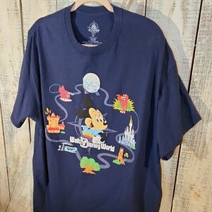 Disney Navy Blue Mickey Mouse World Tee